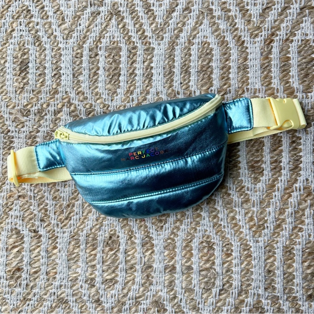 Perfect Marc Jacobs Padded Fanny Pack Bum Bag Metallic Quilted New